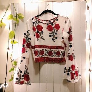 Open back floral blouse